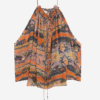Top de seda estampado Marilou con tachuelas y ojales Top de seda estampado Marilou con tachuelas y ojales