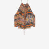 Top de seda estampado Marilou con tachuelas y ojales Top de seda estampado Marilou con tachuelas y ojales