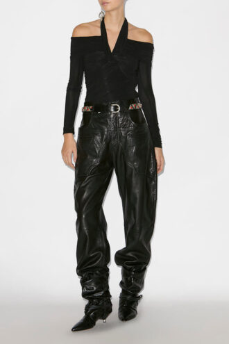 Top drapeado Vonda en jersey liso