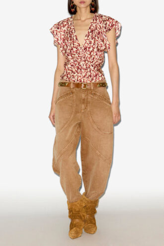 Top fluido estampado Lonea en jacquard