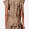 Top Lonea de jacquard de seda con estampado floral drapeado Top Lonea de jacquard de seda con estampado floral drapeado