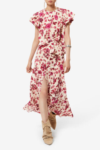 Top Tullya de seda con estampado de rosas Top Tullya de seda con estampado de rosas
