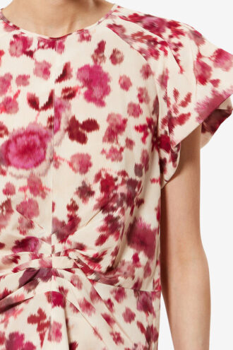 Top Tullya de seda con estampado de rosas Top Tullya de seda con estampado de rosas