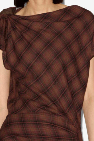 Vestido asimétrico a cuadros Naerys