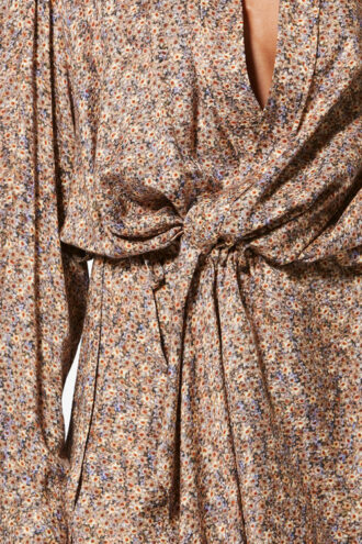 Vestido camisero de jacquard de seda con estampado floral Harmony