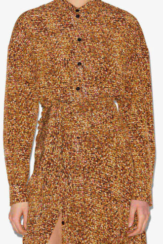 Vestido camisero largo de crepé Samantha