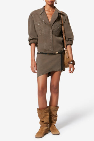 Vestido camisero ligero de algodón denim Nouria