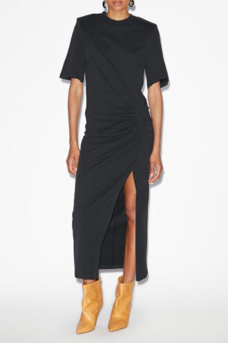 Vestido camiseta midi liso de algodón Lexia