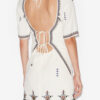 Vestido corto de gasa bordado con espalda abierta de Zatini Vestido corto de gasa bordado con espalda abierta de Zatini