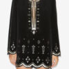 Vestido corto de terciopelo bordado Helene Vestido corto de terciopelo bordado Helene