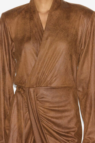 Vestido cruzado de ante sintético Aleora