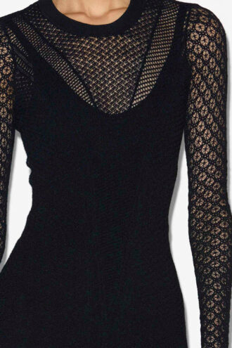 Vestido de punto con patchwork de encaje Florie