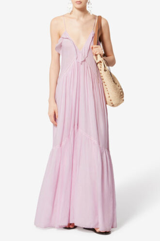 Vestido de voile de algodón con tirantes Vasma