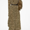 Vestido drapeado con estampado de leopardo Zeidi Vestido drapeado con estampado de leopardo Zeidi