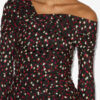 Vestido drapeado de seda estampada Elara Vestido drapeado de seda estampada Elara