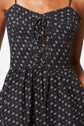 Vestido Dryna de algodón orgánico estampado con tirantes