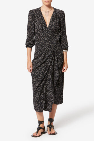 Vestido fluido con estampado origami Daylia