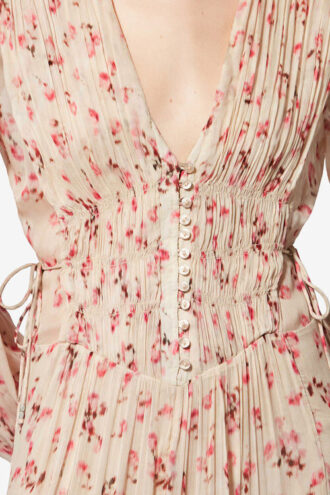 Vestido largo Briane de muselina arrugada Vestido largo Briane de muselina arrugada