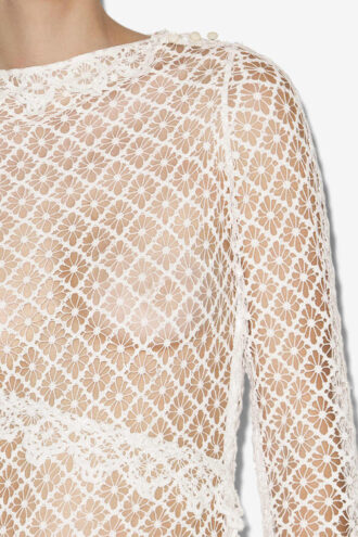 Vestido largo de encaje transparente Lisia