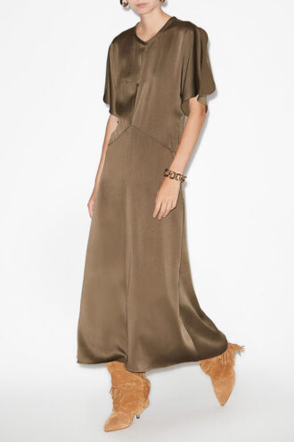 Vestido largo de satén Keany