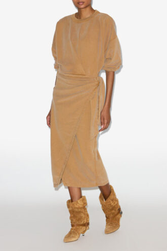 Vestido largo drapeado de jersey Sandrina