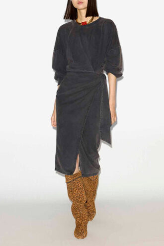 Vestido largo drapeado de jersey Sandrina