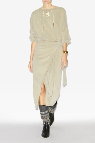 Vestido largo drapeado de jersey Sandrina