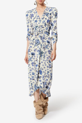 Vestido largo estampado de seda elástica Albini