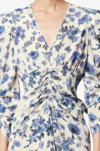 Vestido largo estampado de seda elástica Albini
