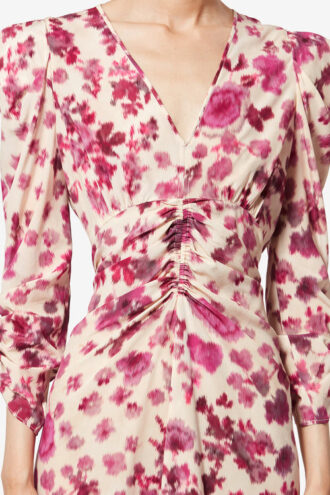 Vestido largo estampado de seda elástica Albini