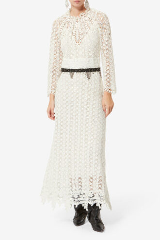 Vestido largo romántico de guipur Harya