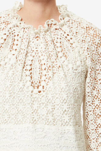 Vestido largo romántico de guipur Harya