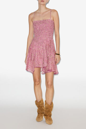 Vestido ligero de algodón estampado con fruncidos Anka Vestido ligero de algodón estampado con fruncidos Anka