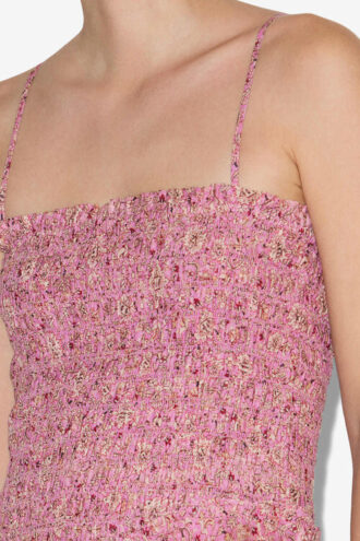 Vestido ligero de algodón estampado con fruncidos Anka Vestido ligero de algodón estampado con fruncidos Anka