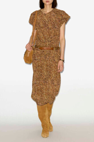 Vestido midi de seda estampado Terena