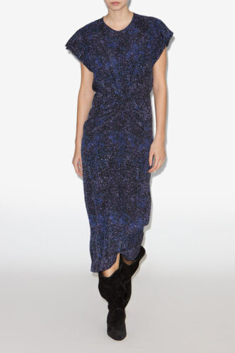 Vestido midi de seda estampado Terena