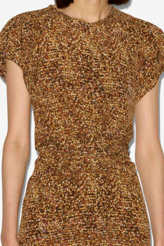Vestido midi de seda estampado Terena