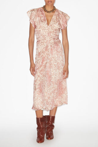 Vestido midi de terciopelo quemado Lyndsay