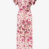 Vestido midi elástico de seda estampado Terenae Vestido midi elástico de seda estampado Terenae