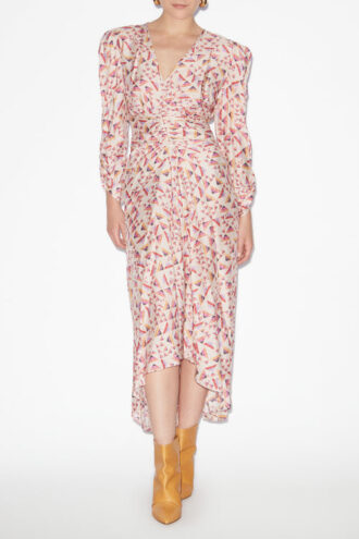Vestido midi estampado de mezcla de seda Albini