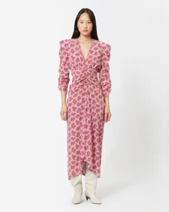 Vestido midi estampado de mezcla de seda Albini