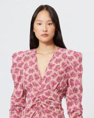 Vestido midi estampado de mezcla de seda Albini