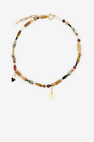 Yulian Collar de piedra, madera y colgante