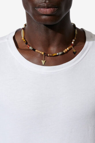 Yulian Collar de piedra, madera y colgante
