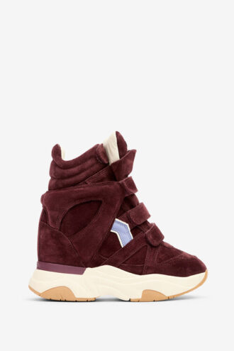 Zapatillas altas con cuña de ante y piel de becerro Balskee