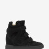 Zapatillas altas de cuero con cuña Zapatillas altas de cuero con cuña