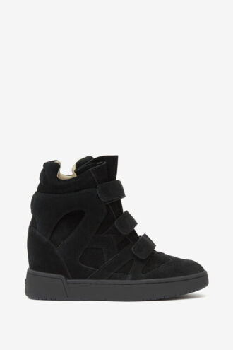 Zapatillas altas de cuero con cuña