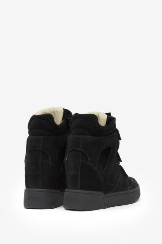 Zapatillas altas de cuero con cuña
