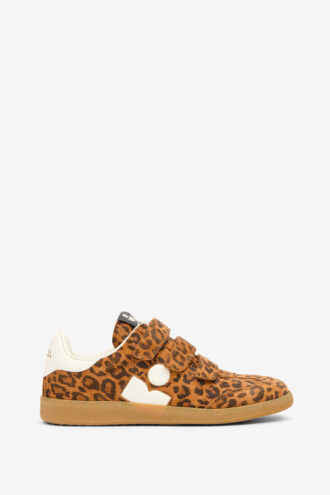 Zapatillas bajas Beth de ante estampado y piel de becerro