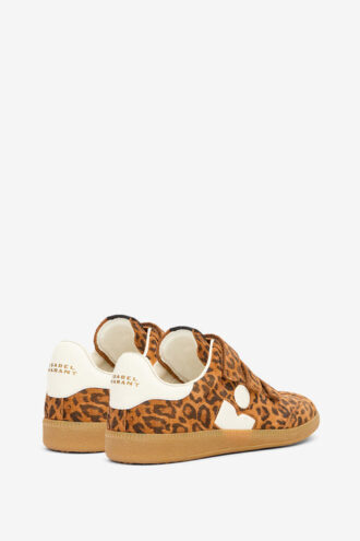 Zapatillas bajas Beth de ante estampado y piel de becerro